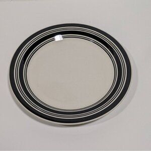 Todays Home Stoneware Dinner Plate Black White Banded Design